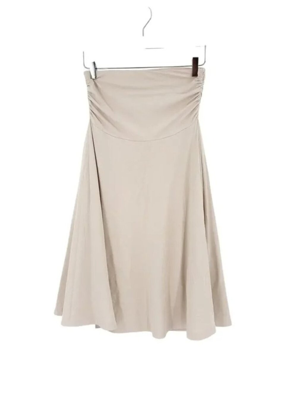 NWT OGL Eco-SkinKiss® Flowy Side Ruched A-line Midi Skirt Fog XL - Picture 8 of 13